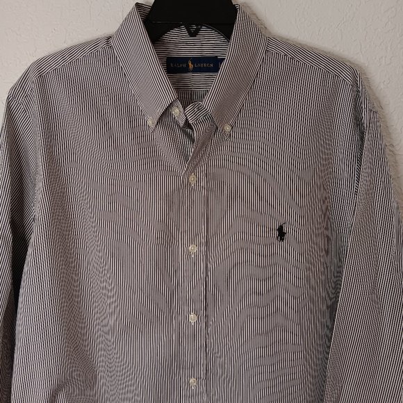 Ralph Lauren Other - Ralph Lauren Button Down Shirt Classic Fit Black/White Vertical Striped L